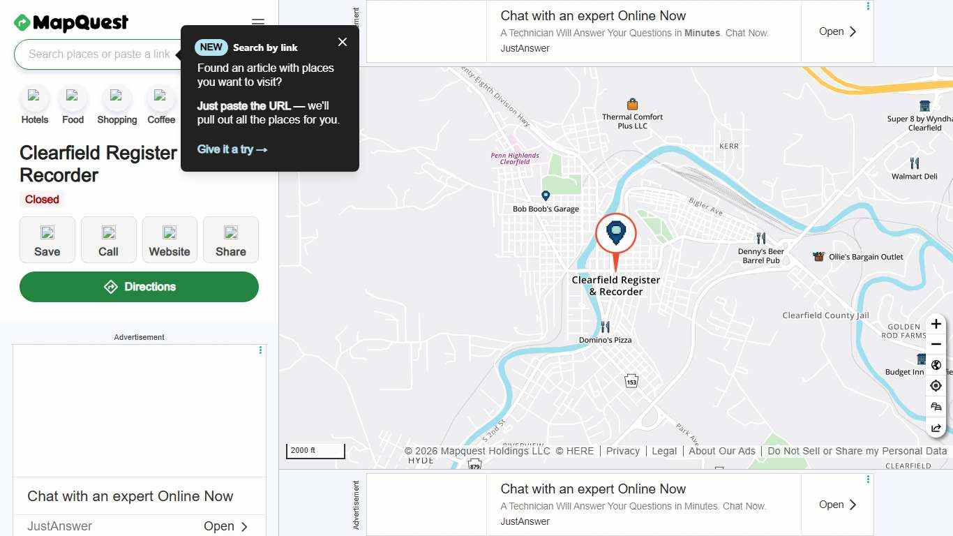 Clearfield Register & Recorder, 1 N 2nd St, Ste 103, Clearfield, PA 16830, US - MapQuest
